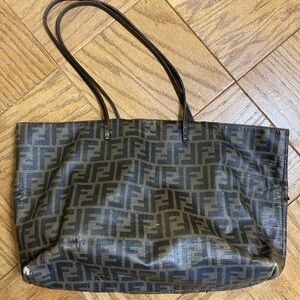 Fendi Black and Brown Monogram Tote